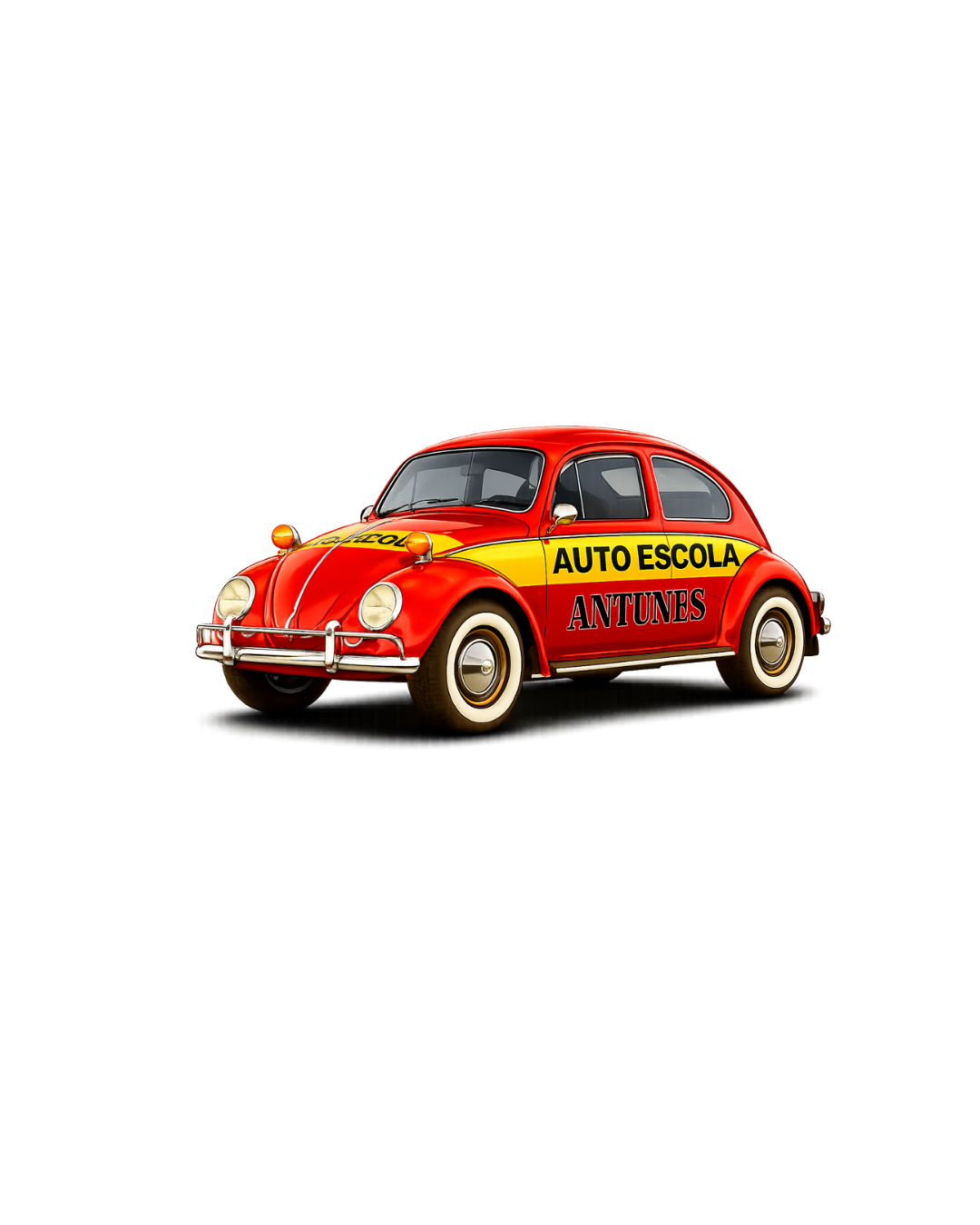 Mascote Fusca da Auto Escola Antunes